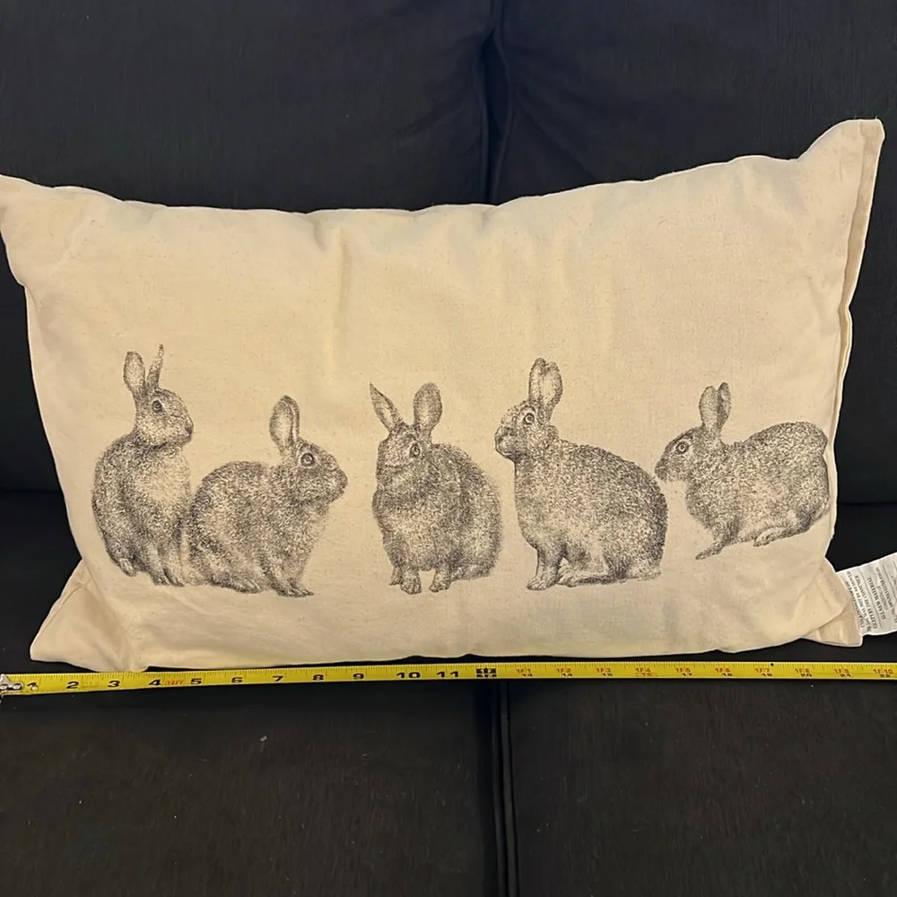 LINEN EASTER SPRING BUNNY PILLOW